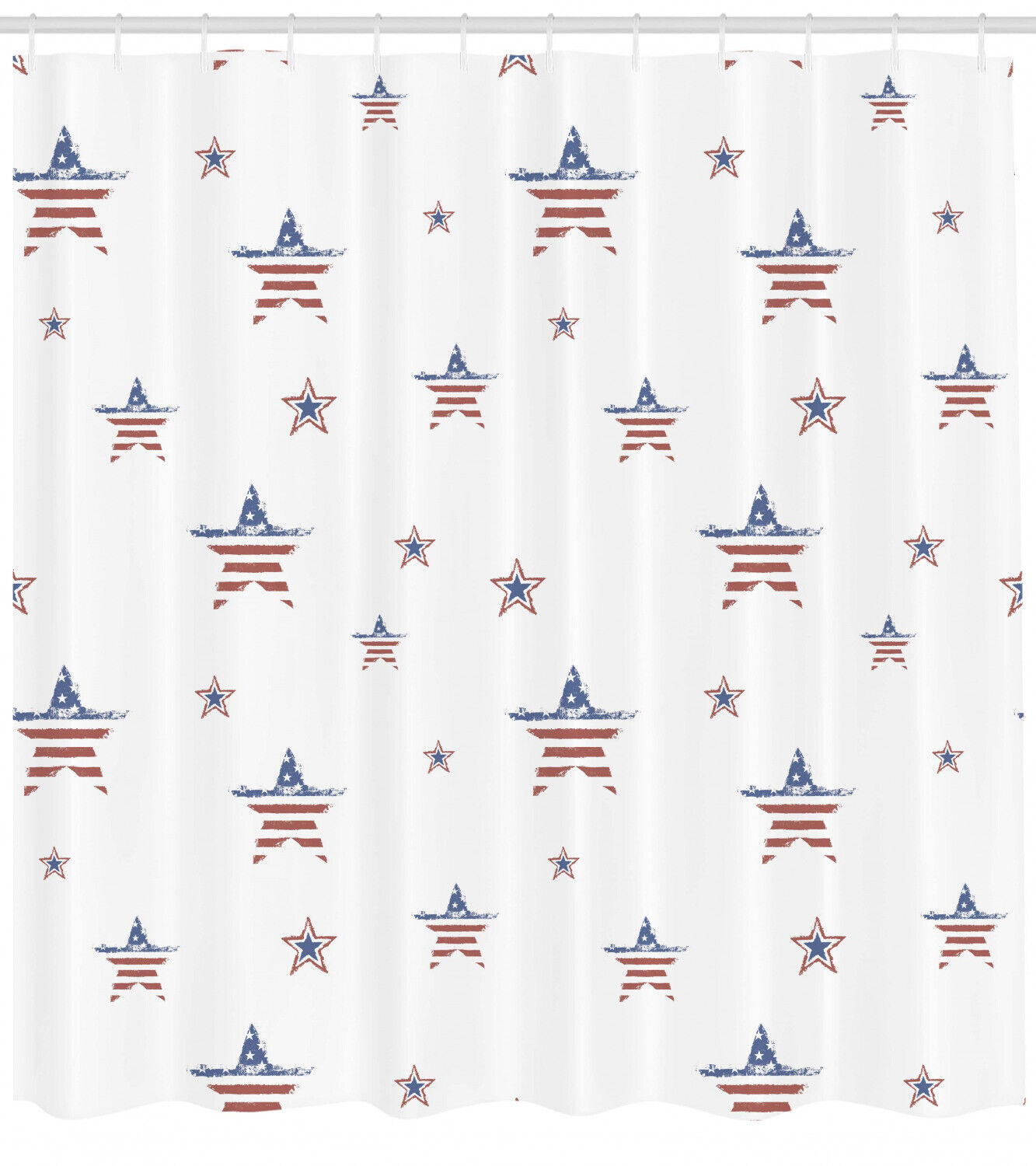 Scattered Stars 4th of July Shower Curtain for Festive Bathroom Decor