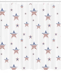 Scattered Stars 4th of July Shower Curtain for Festive Bathroom Decor