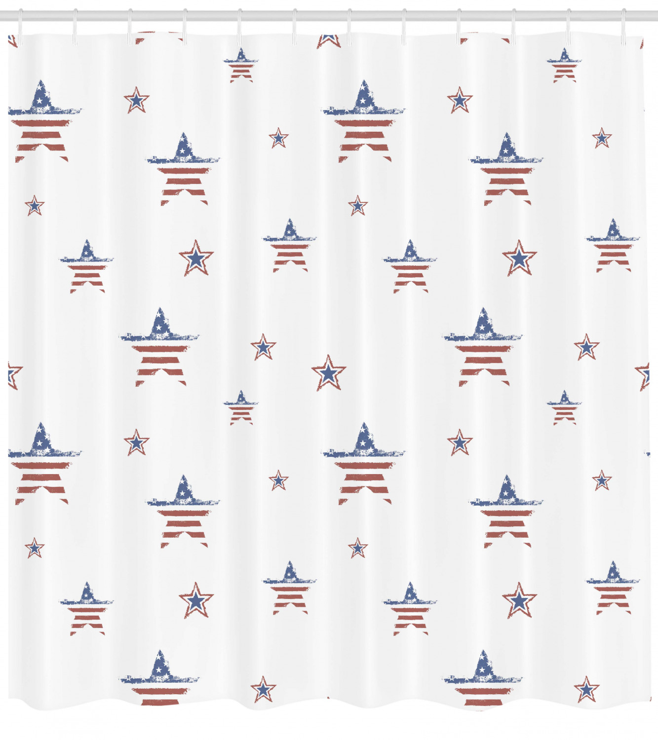 Scattered Stars 4th of July Shower Curtain for Festive Bathroom Decor