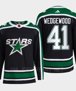 Scott Wedgewood 41 Reverse Retro 2.0 2022 Dallas Stars Black Jersey Pro Primegreen