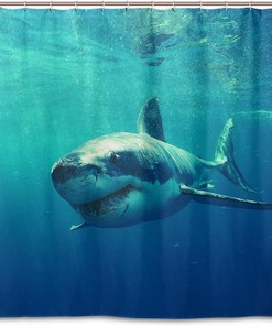 Sea Shark Ocean Waterproof Bathroom Shower Curtain Home Decor