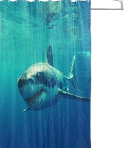 Sea Shark Ocean Waterproof Bathroom Shower Curtain Home Decor