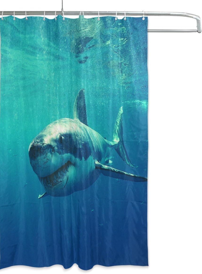 Sea Shark Ocean Waterproof Bathroom Shower Curtain Home Decor