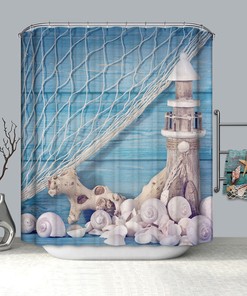 Sea Shell Shower Curtain and Mat for Your Coastal Bathroom Decor