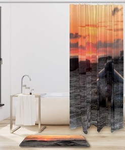 Sea Turtle Sunset Shower Curtain for Your Beachy Bathroom Decor