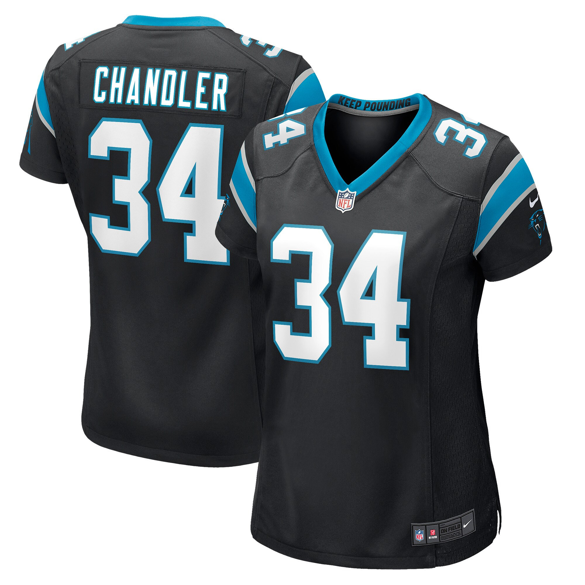 Sean Chandler Carolina Panthers Womens Game Jersey - Black Nfl