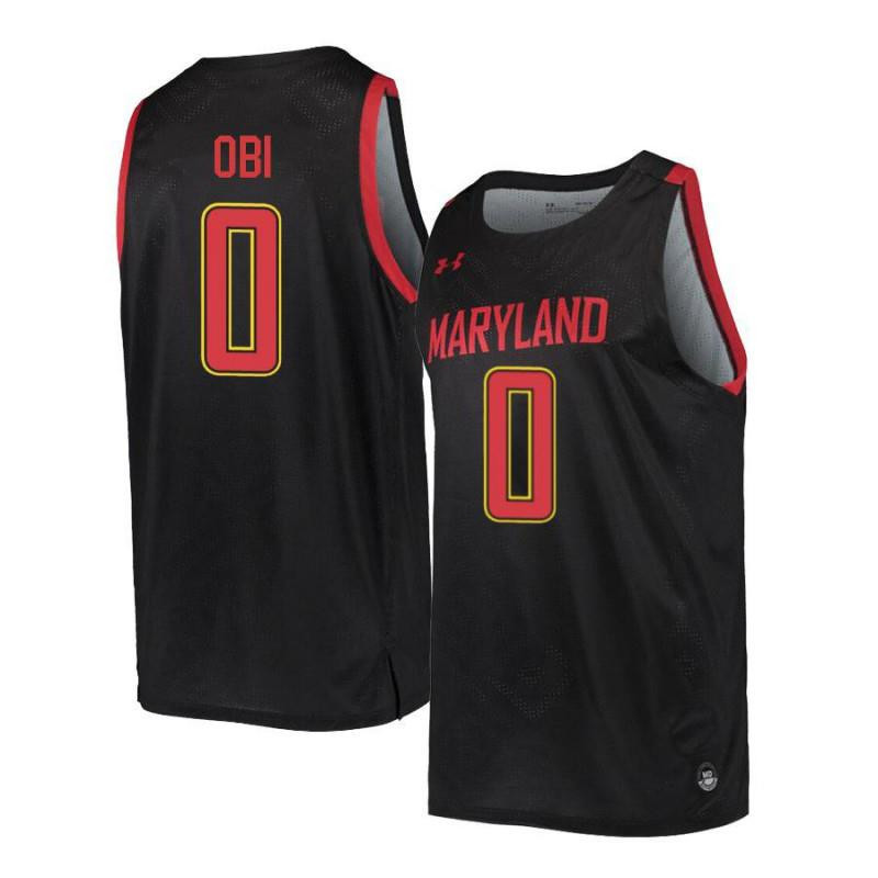 Sean Obi 0 Maryland Terrapins Retro Basketball Men Jersey - Black