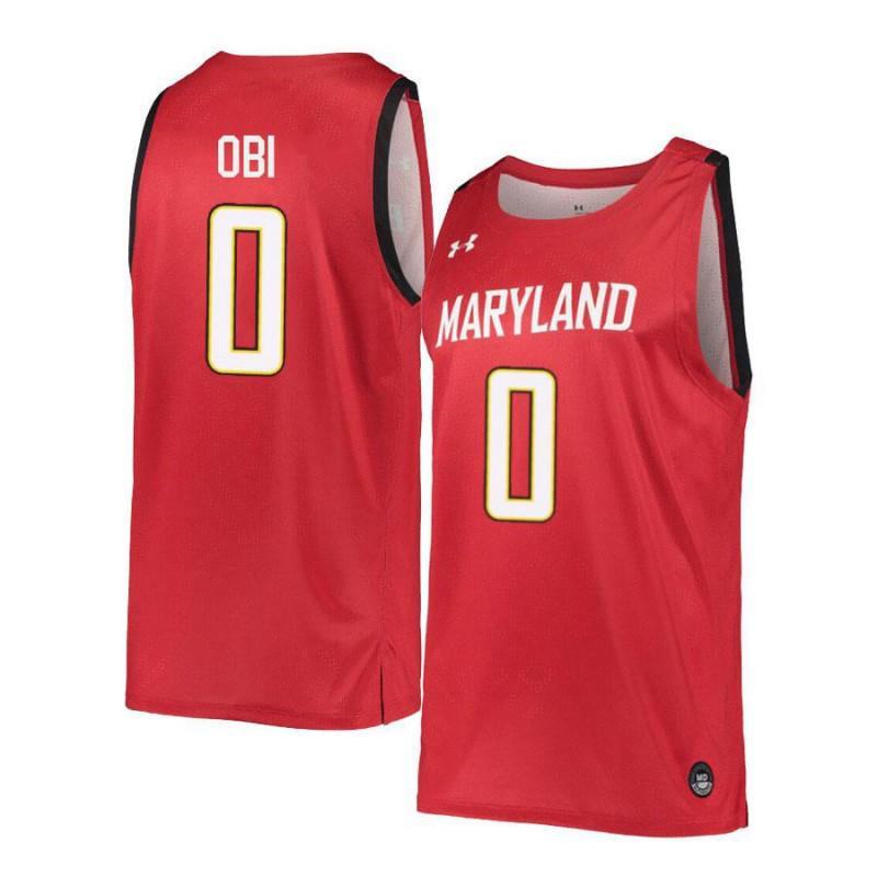 Sean Obi 0 Maryland Terrapins Retro Basketball Men Jersey - Red