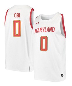 Sean Obi 0 Maryland Terrapins Retro Basketball Men Jersey - White