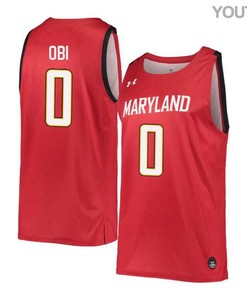 Sean Obi 0 Maryland Terrapins Retro Basketball Youth Jersey - Red