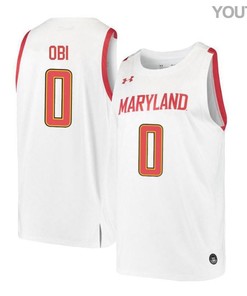 Sean Obi 0 Maryland Terrapins Retro Basketball Youth Jersey - White