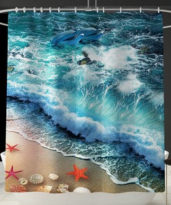Seashell Dolphin Shower Curtain for Your Ocean Lover Bathroom Decor