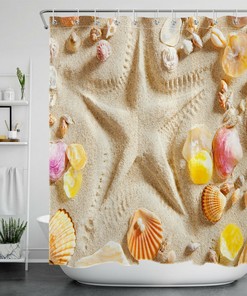 Seashell Shower Curtain for Your Tropical Bathroom Decor