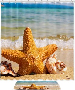 Seashell Starfish Paradise Shower Curtain for Your Bathroom
