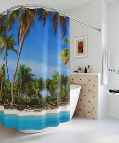 Seaside Getaway Beach Shower Curtain for Bathroom Decor