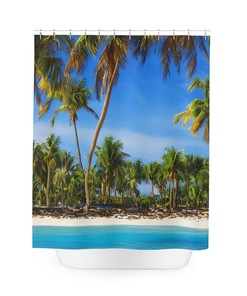 Seaside Getaway Beach Shower Curtain for Bathroom Decor
