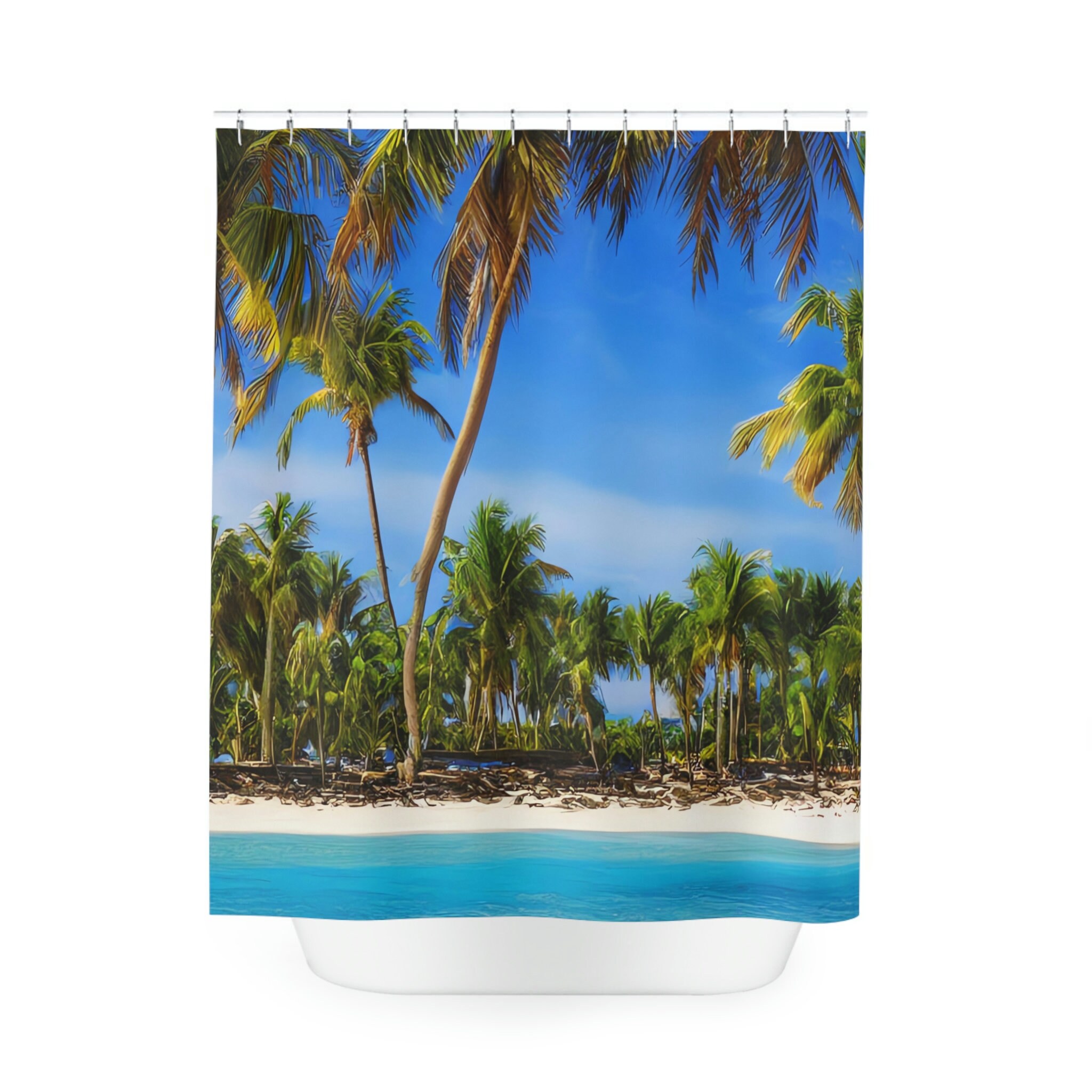 Seaside Getaway Beach Shower Curtain for Bathroom Decor