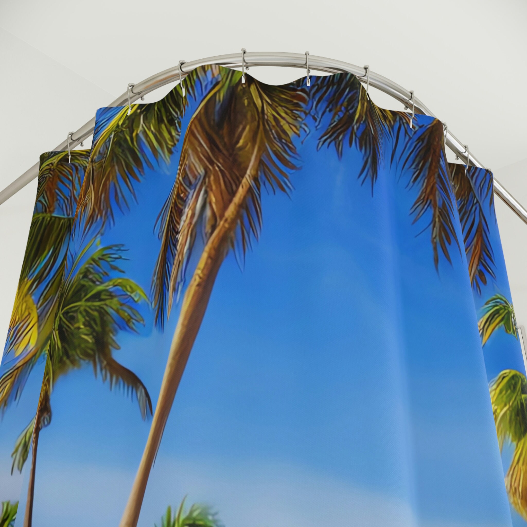 Seaside Getaway Beach Shower Curtain for Bathroom Decor
