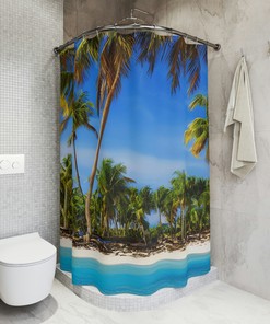 Seaside Getaway Beach Shower Curtain for Bathroom Decor