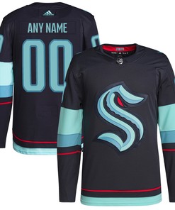 Seattle Kraken Adidas Home Authentic Primegreen Custom Jersey Navy Custom Jerseys Nhl