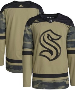 Seattle Kraken Adidas Military Appreciation Team Authentic Practice Jersey - Camo Nhl