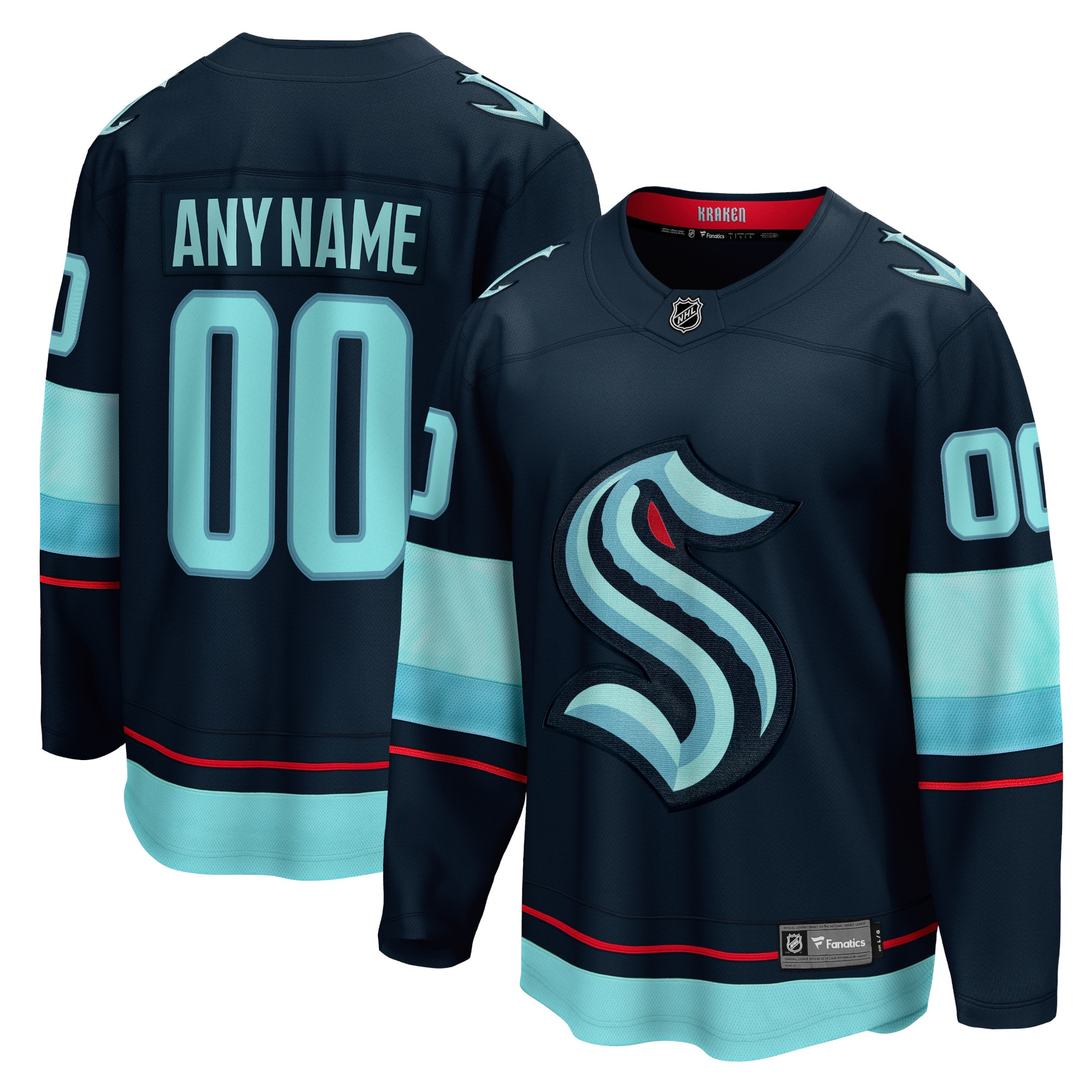 Seattle Kraken Fanatics Branded Home Breakaway Custom Jersey - Navy Custom Jerseys Nhl