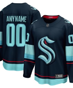 Seattle Kraken Fanatics Branded Home Breakaway Custom Jersey - Navy Custom Jerseys Nhl