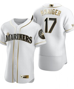 Seattle Mariners #17 Mitch Haniger Mlb Golden Brandedition White Jersey Gift For Mariners Fans