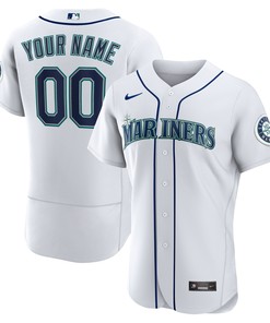 Seattle Mariners Home Authentic Custom Jersey - White Custom Jerseys Mlb