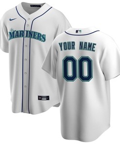 Seattle Mariners Home Custom Men Jersey - White