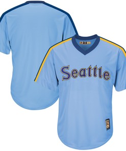 Seattle Mariners Majestic Cooperstown Cool Base Replica Team Jersey - Light Blue Mlb