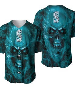 Seattle Mariners Mlb Fan Skull Baseball Jersey