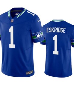 Seattle Seahawks #1 Dee Eskridge Royal 2023 Fuse Vapor Limited Throwback Jersey