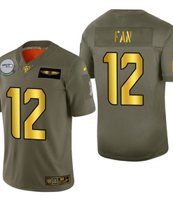 Seattle Seahawks 12th Fan 2019 Salute To Service Nfl 100 Mens Jersey Metallic