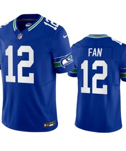 Seattle Seahawks 12th Fan Royal 2023 Fuse Vapor Limited Throwback Stitched Jersey