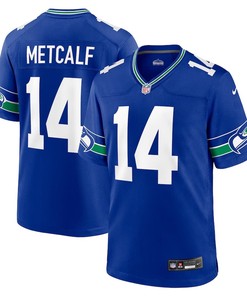 Seattle Seahawks #14 Dk Metcalf Throwback Player Game Jersey - Royal