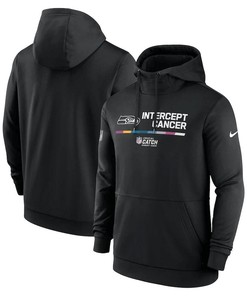 Seattle Seahawks 2022 NFL Crucial Catch Therma Performance Pullover Hoodie - Black