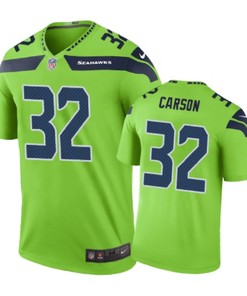 Seattle Seahawks #32 Chris Carson Nike Color Rush Green Jersey