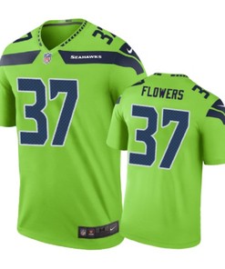 Seattle Seahawks #37 Tre Flowers Nike Color Rush Green Jersey
