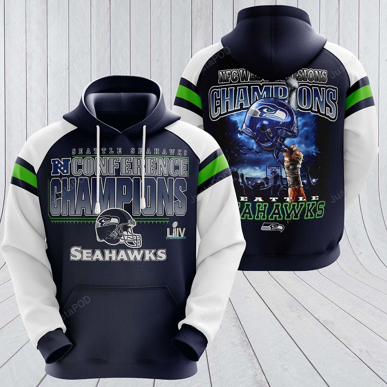 Seattle Seahawks 3D Hoodie Zip Hoodie 07