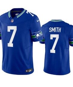 Seattle Seahawks #7 Geno Smith Royal 2023 Fuse Vapor Limited Throwback Jersey
