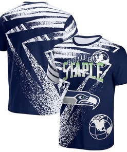 Seattle Seahawks All Over Print T-Shirt - Navy