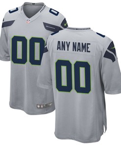 Seattle Seahawks Alternate Custom Game Jersey Gray Custom Jerseys Nfl