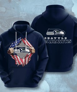 Seattle Seahawks And American Flag 3D Hoodie Zip Hoodie