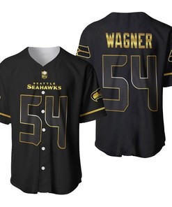 Seattle Seahawks Bobby Wagner #54 Nfl American Football Team Black Golden Brandedition 3d Designed Allover Gift For Seattle Fans Baseball Jersey