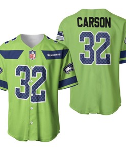 Seattle Seahawks Chris Carson #32 Nfl American Football Green Color Rush Legend 3d Designed Allover Gift For Seahawks Fans Baseball Jersey