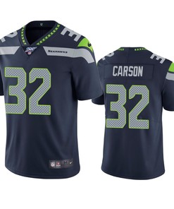 Seattle Seahawks Chris Carson Navy 100th Season Vapor Limited Jersey