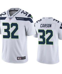 Seattle Seahawks Chris Carson White 100th Season Vapor Limited Jersey