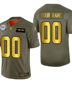 Seattle Seahawks Custom 2019 Salute To Service Nfl 100 Mens Jersey Metallic