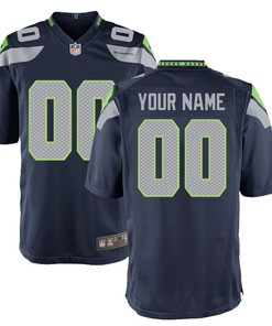 Seattle Seahawks Custom Game Jersey College Navy Custom Jerseys Nfl